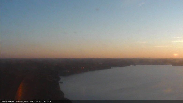 Lake Travis webcam, March 13, 2017 7:00 PM CT