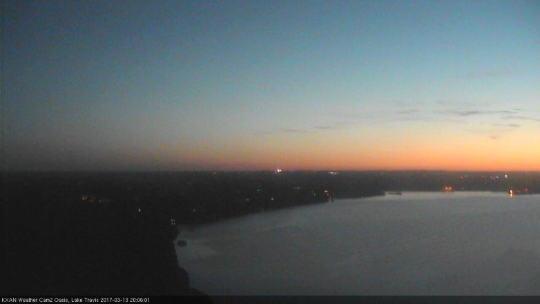 Lake Travis webcam, March 13, 2017 7:10 PM CT
