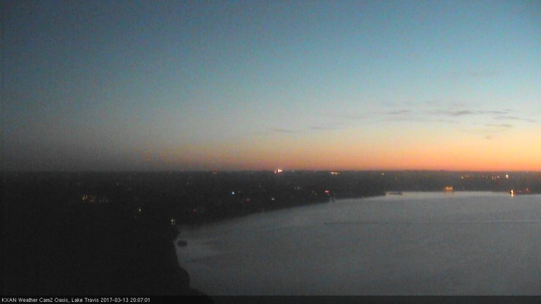 Lake Travis webcam, March 13, 2017 7:15 PM CT