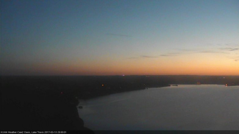 Lake Travis webcam, March 13, 2017 7:20 PM CT