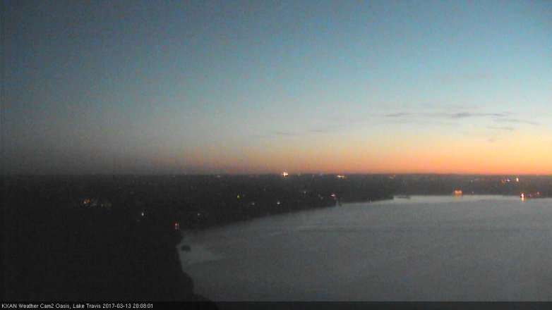 Lake Travis webcam, March 13, 2017 7:35 PM CT