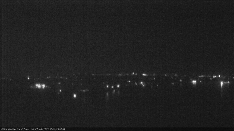 Lake Travis webcam, March 13, 2017 10:30 PM CT