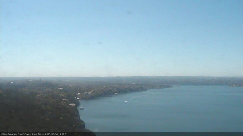 Lake Travis webcam, March 14, 2017 1:15 PM CT