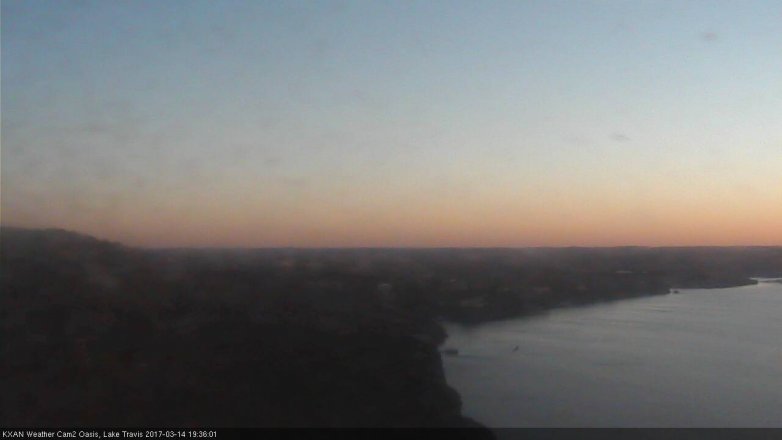 Lake Travis webcam, March 14, 2017 6:55 PM CT