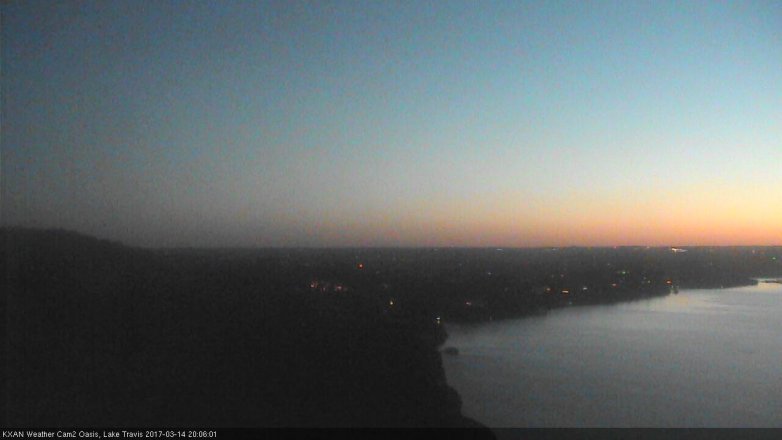Lake Travis webcam, March 14, 2017 7:30 PM CT