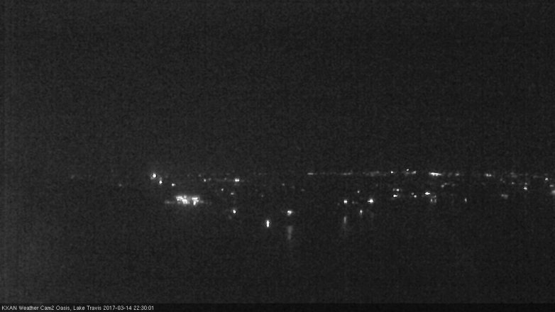 Lake Travis webcam, March 14, 2017 9:35 PM CT
