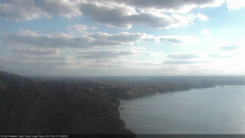 Lake Travis webcam, March 15, 2017 5:40 PM CT