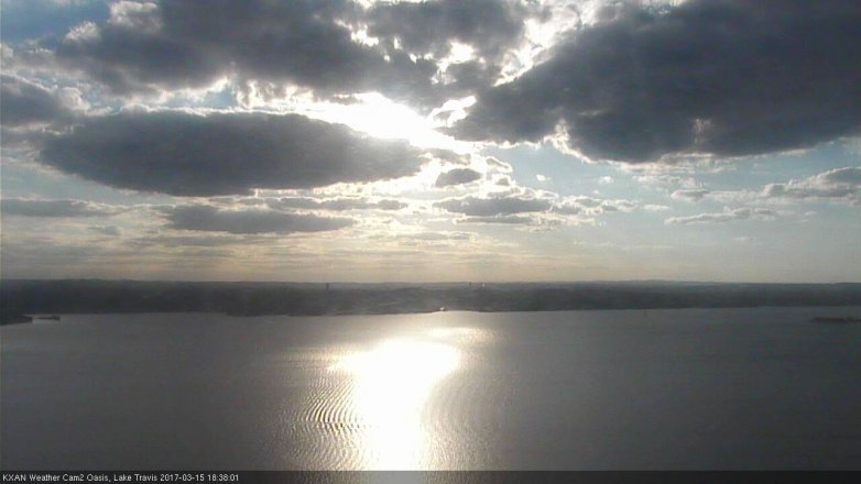 Lake Travis webcam, March 15, 2017 6:00 PM CT
