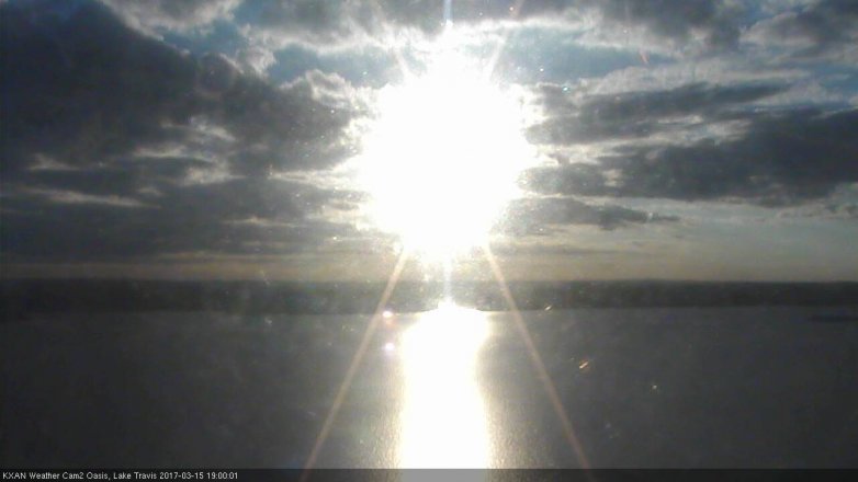 Lake Travis webcam, March 15, 2017 6:25 PM CT