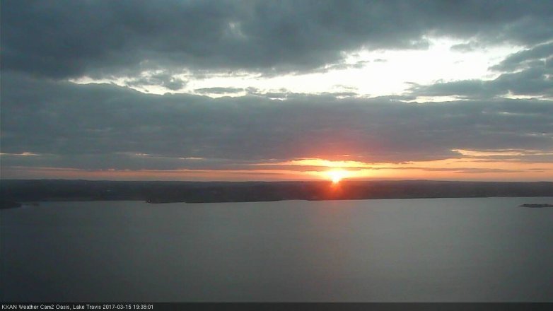 Lake Travis webcam, March 15, 2017 6:45 PM CT