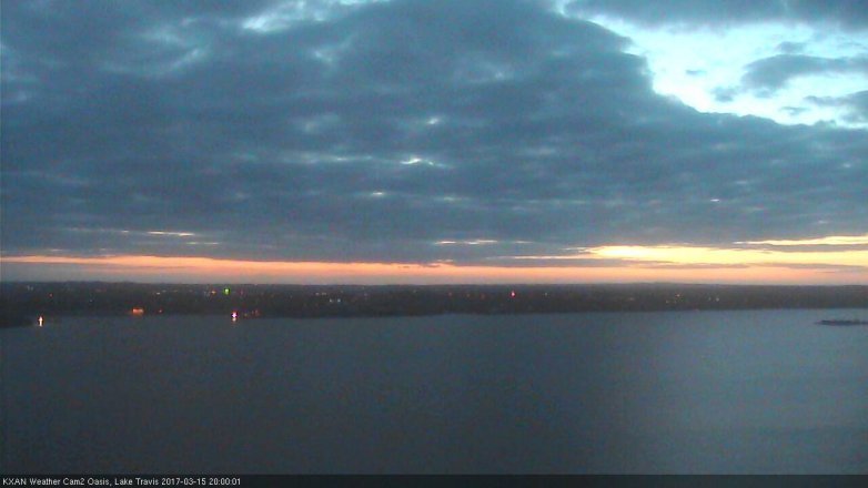 Lake Travis webcam, March 15, 2017 7:05 PM CT
