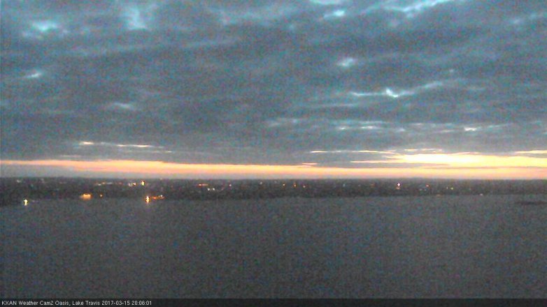 Lake Travis webcam, March 15, 2017 7:20 PM CT