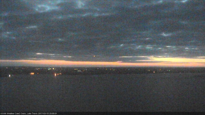 Lake Travis webcam, March 15, 2017 7:25 PM CT