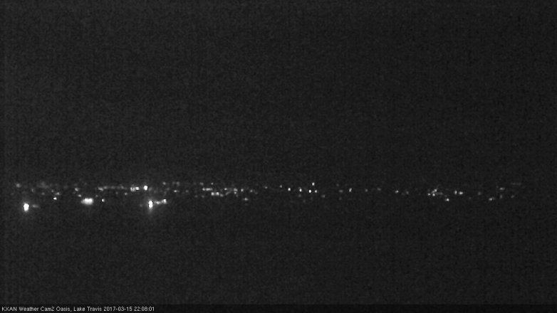 Lake Travis webcam, March 15, 2017 9:20 PM CT