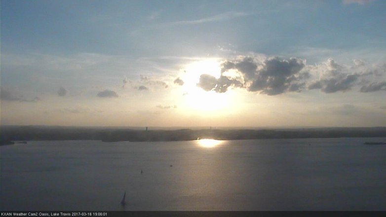 Lake Travis webcam, March 16, 2017 6:25 PM CT
