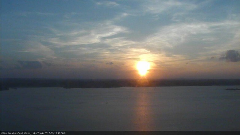 Lake Travis webcam, March 16, 2017 6:45 PM CT