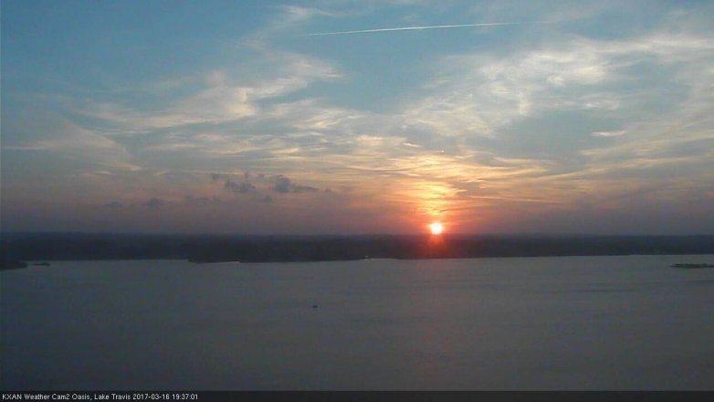 Lake Travis webcam, March 16, 2017 6:50 PM CT