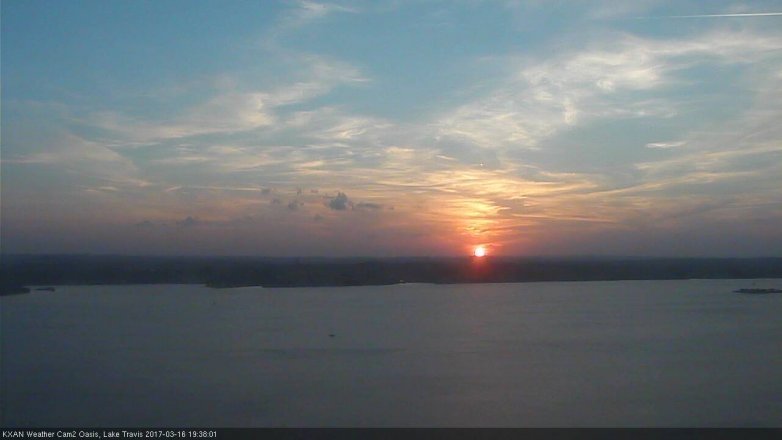 Lake Travis webcam, March 16, 2017 6:55 PM CT