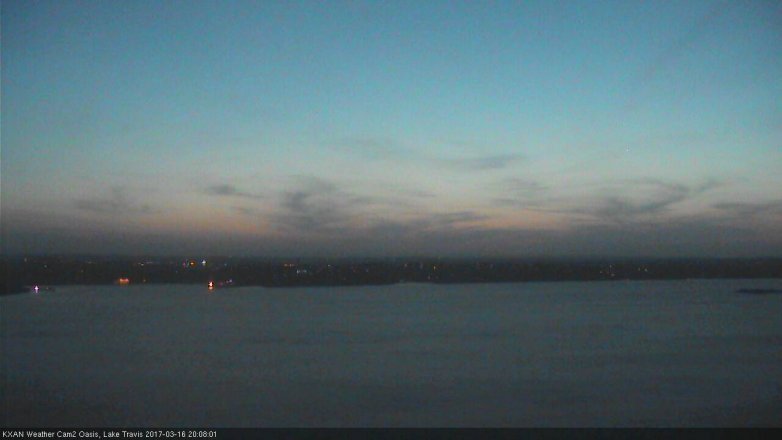 Lake Travis webcam, March 16, 2017 7:20 PM CT