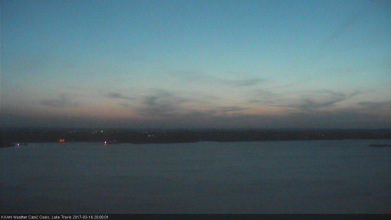 Lake Travis webcam, March 16, 2017 7:35 PM CT