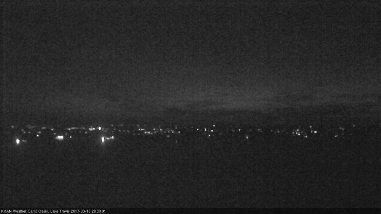 Lake Travis webcam, March 16, 2017 7:55 PM CT
