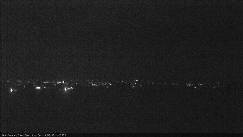 Lake Travis webcam, March 16, 2017 9:20 PM CT