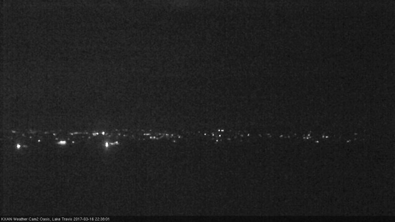 Lake Travis webcam, March 16, 2017 10:10 PM CT