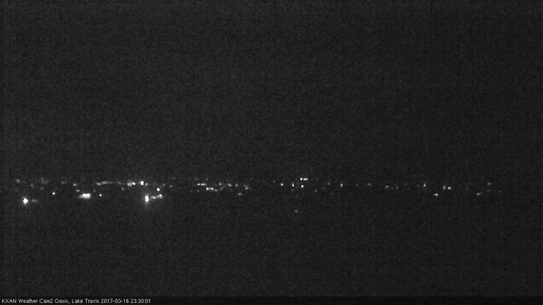 Lake Travis webcam, March 16, 2017 10:45 PM CT