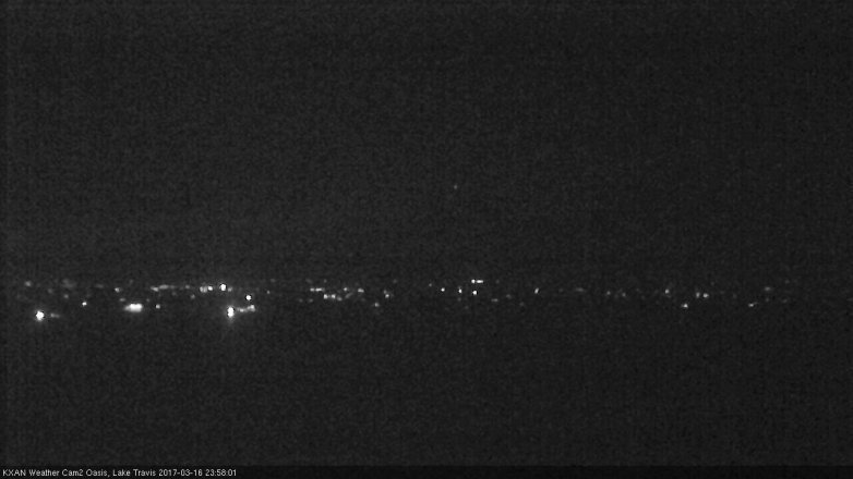 Lake Travis webcam, March 16, 2017 11:50 PM CT
