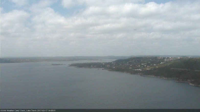 Lake Travis webcam, March 17, 2017 1:15 PM CT