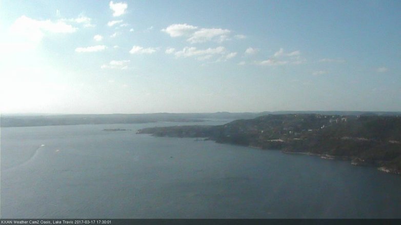 Lake Travis webcam, March 17, 2017 4:35 PM CT