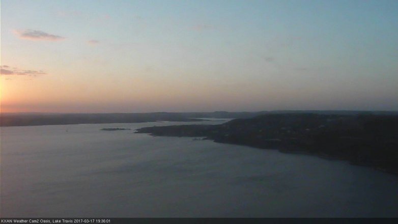 Lake Travis webcam, March 17, 2017 6:40 PM CT