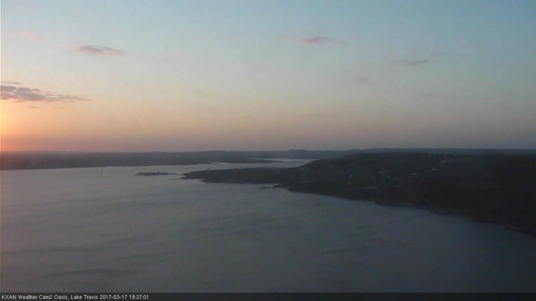 Lake Travis webcam, March 17, 2017 6:45 PM CT