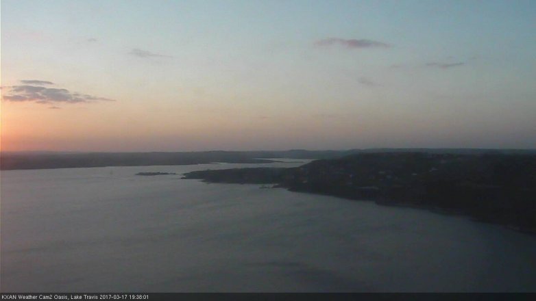 Lake Travis webcam, March 17, 2017 7:10 PM CT