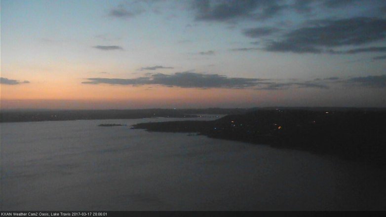 Lake Travis webcam, March 17, 2017 7:20 PM CT