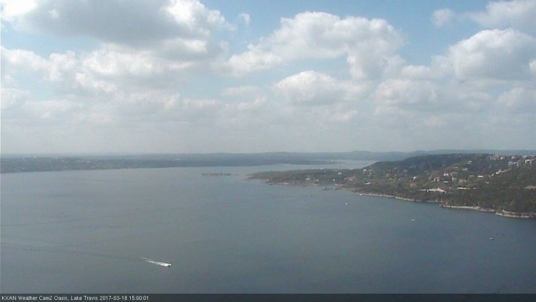 Lake Travis webcam, March 18, 2017 2:30 PM CT