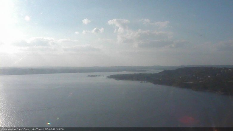 Lake Travis webcam, March 18, 2017 5:10 PM CT