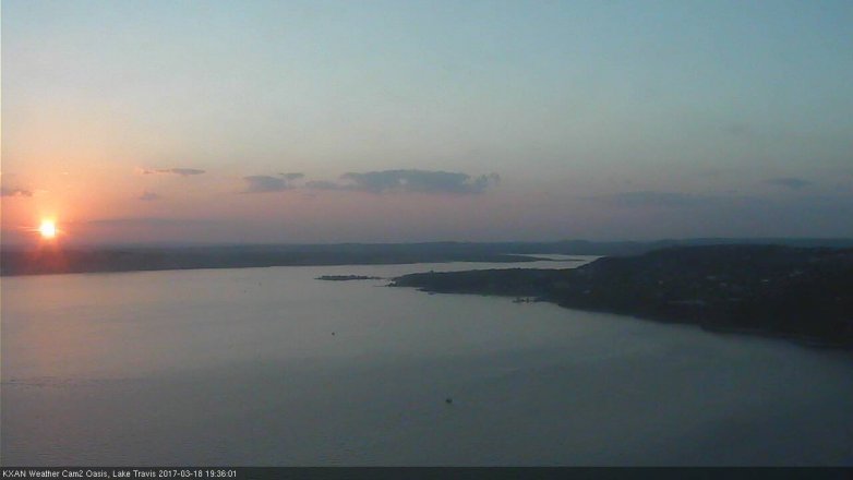 Lake Travis webcam, March 18, 2017 6:50 PM CT