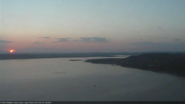 Lake Travis webcam, March 18, 2017 6:55 PM CT