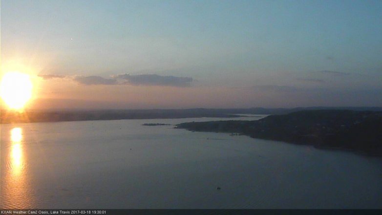 Lake Travis webcam, March 18, 2017 7:00 PM CT