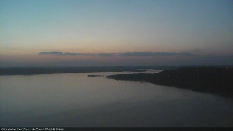 Lake Travis webcam, March 18, 2017 7:05 PM CT