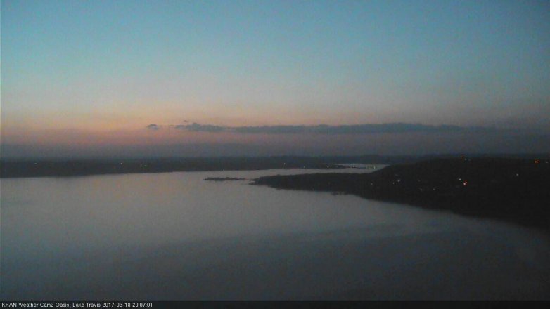 Lake Travis webcam, March 18, 2017 7:15 PM CT