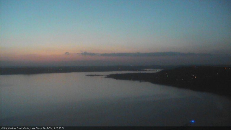 Lake Travis webcam, March 18, 2017 7:30 PM CT