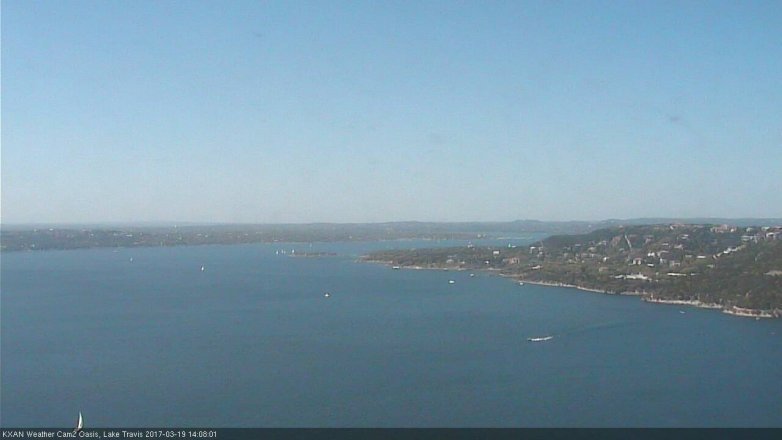 Lake Travis webcam, March 19, 2017 1:35 PM CT