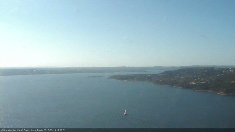 Lake Travis webcam, March 19, 2017 4:35 PM CT
