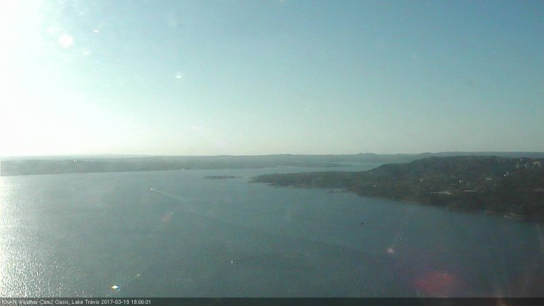 Lake Travis webcam, March 19, 2017 5:25 PM CT