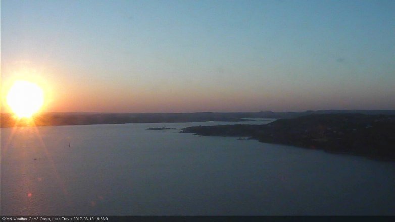 Lake Travis webcam, March 19, 2017 6:45 PM CT
