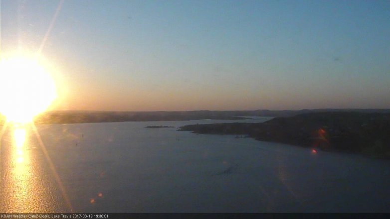 Lake Travis webcam, March 19, 2017 7:00 PM CT
