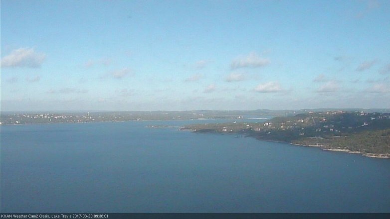 Lake Travis webcam, March 20, 2017 9:00 AM CT