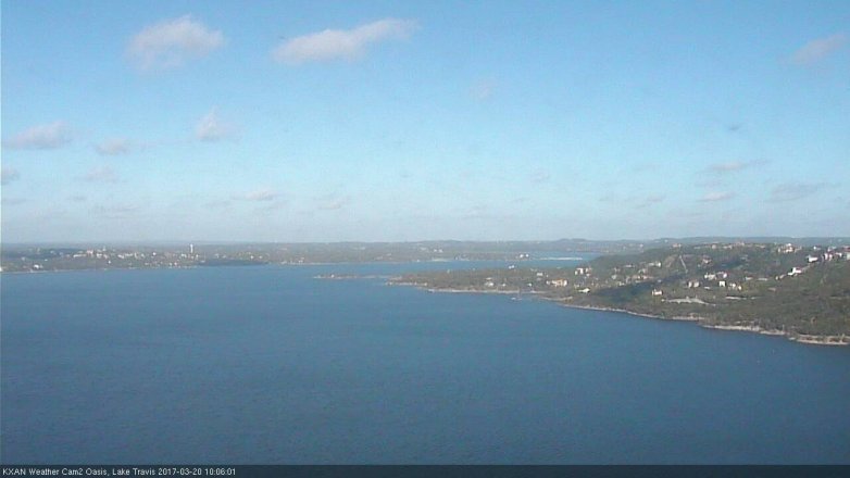 Lake Travis webcam, March 20, 2017 9:25 AM CT